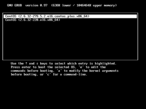 CentOS kernel select menu